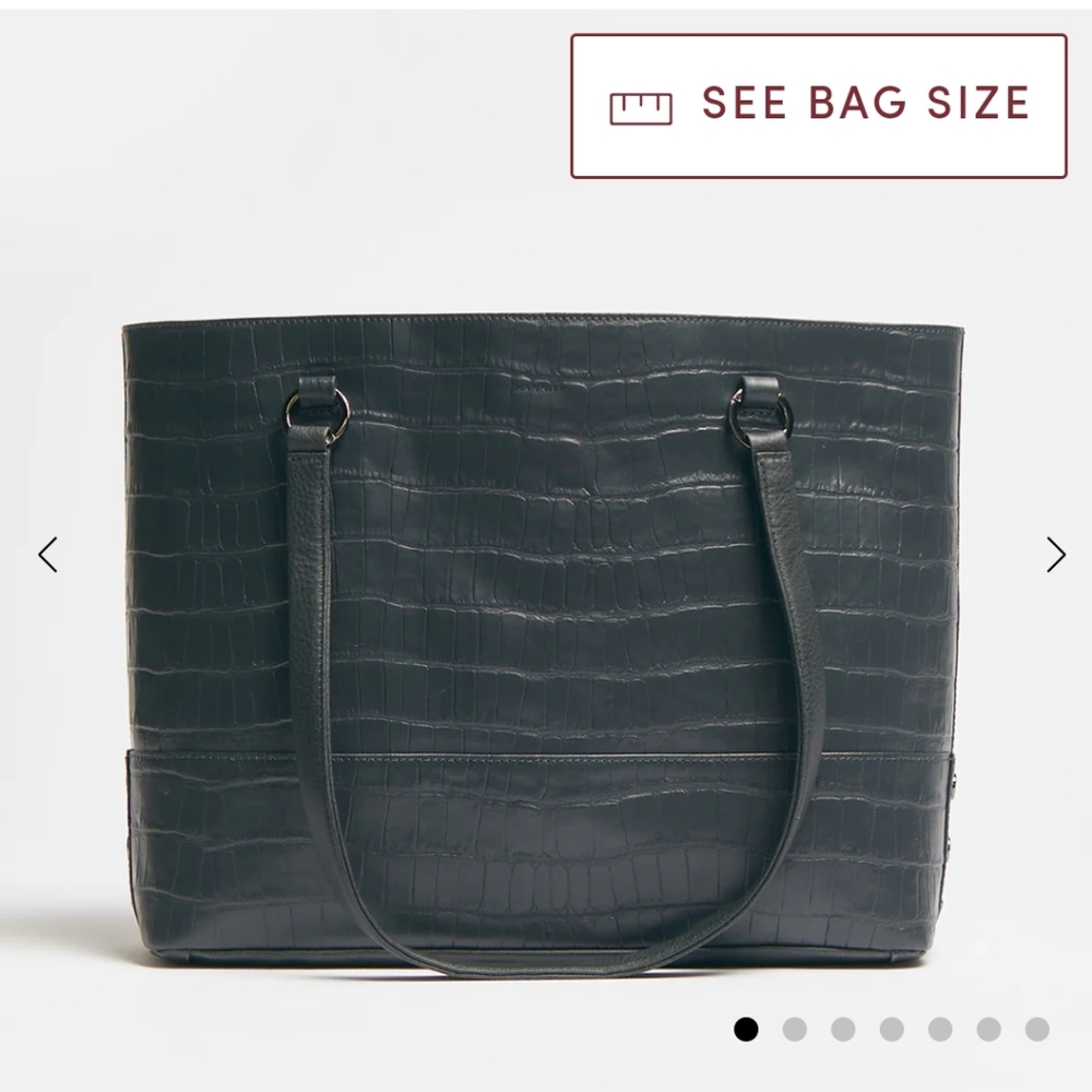 NWT, HAMMITT ANDERSON LARGE TOTE IN BLACK CROCODILE & GUNMETAL HARDWARE - Picture 13 of 16